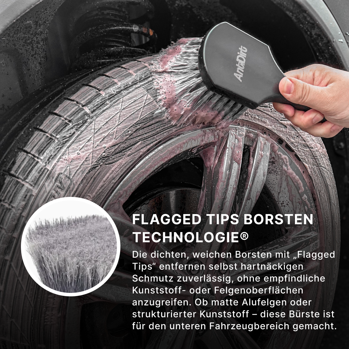 AntiDirt Premium TireBrush Reifen- und Felgenbürste
