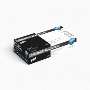Gants en nitrile Unigloves BLACK PEARL noir M, 100 pièces.