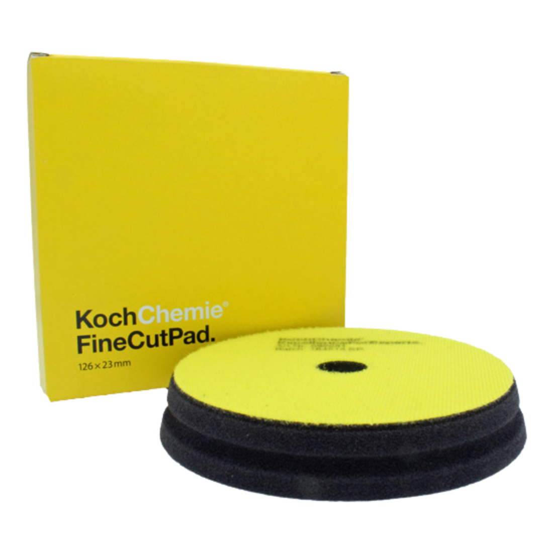 Koch Chemie Fine Cut Pad Fine - Jaune (126mm) - Tampon de polissage
