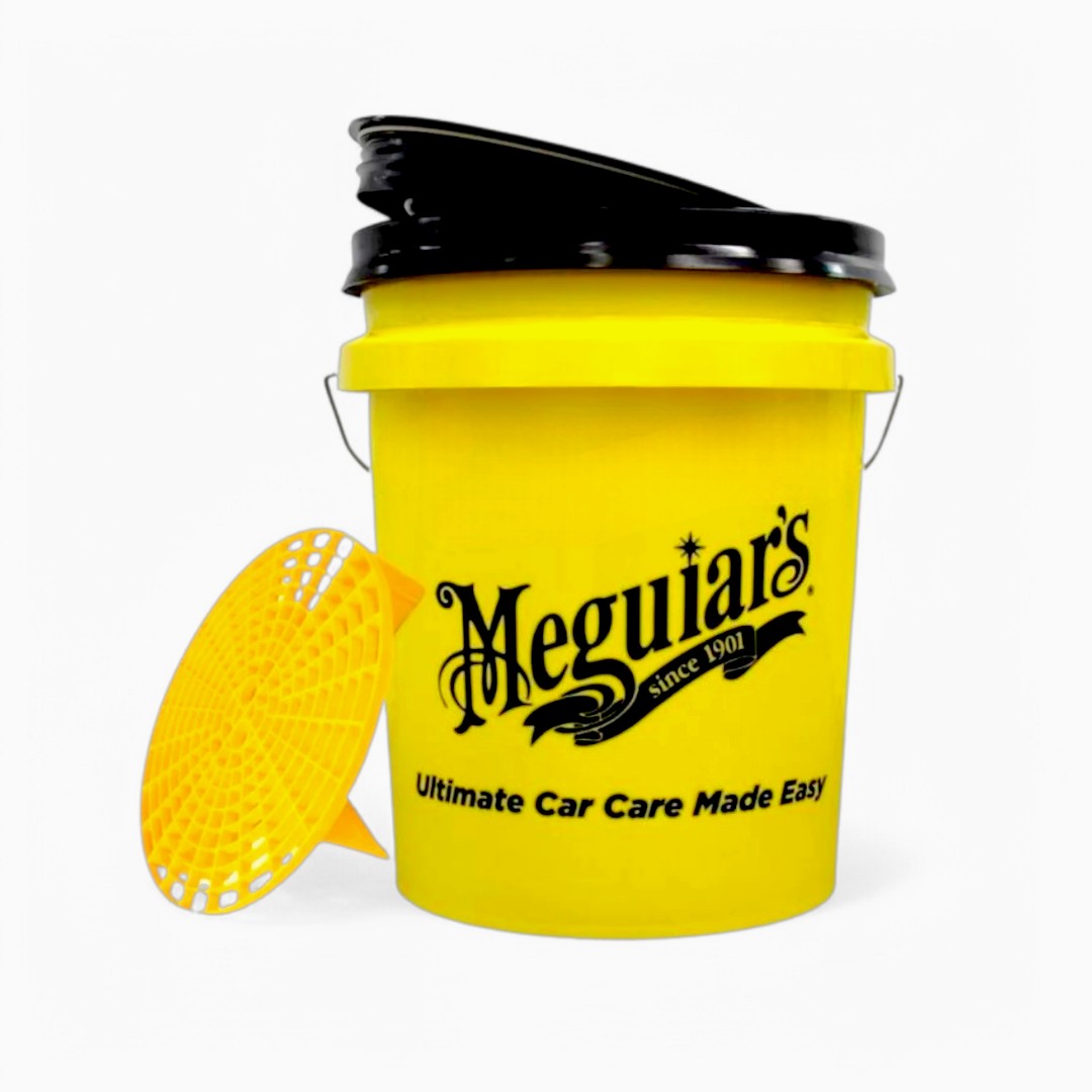 Meguiars Grit Guard Wascheimer gelb mit Wascheimereinsatz und Gamma Seal Deckel 18,9 Liter